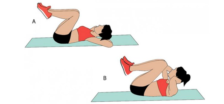Как лежа на полу подтянуть пресс - делаем простое упражнение